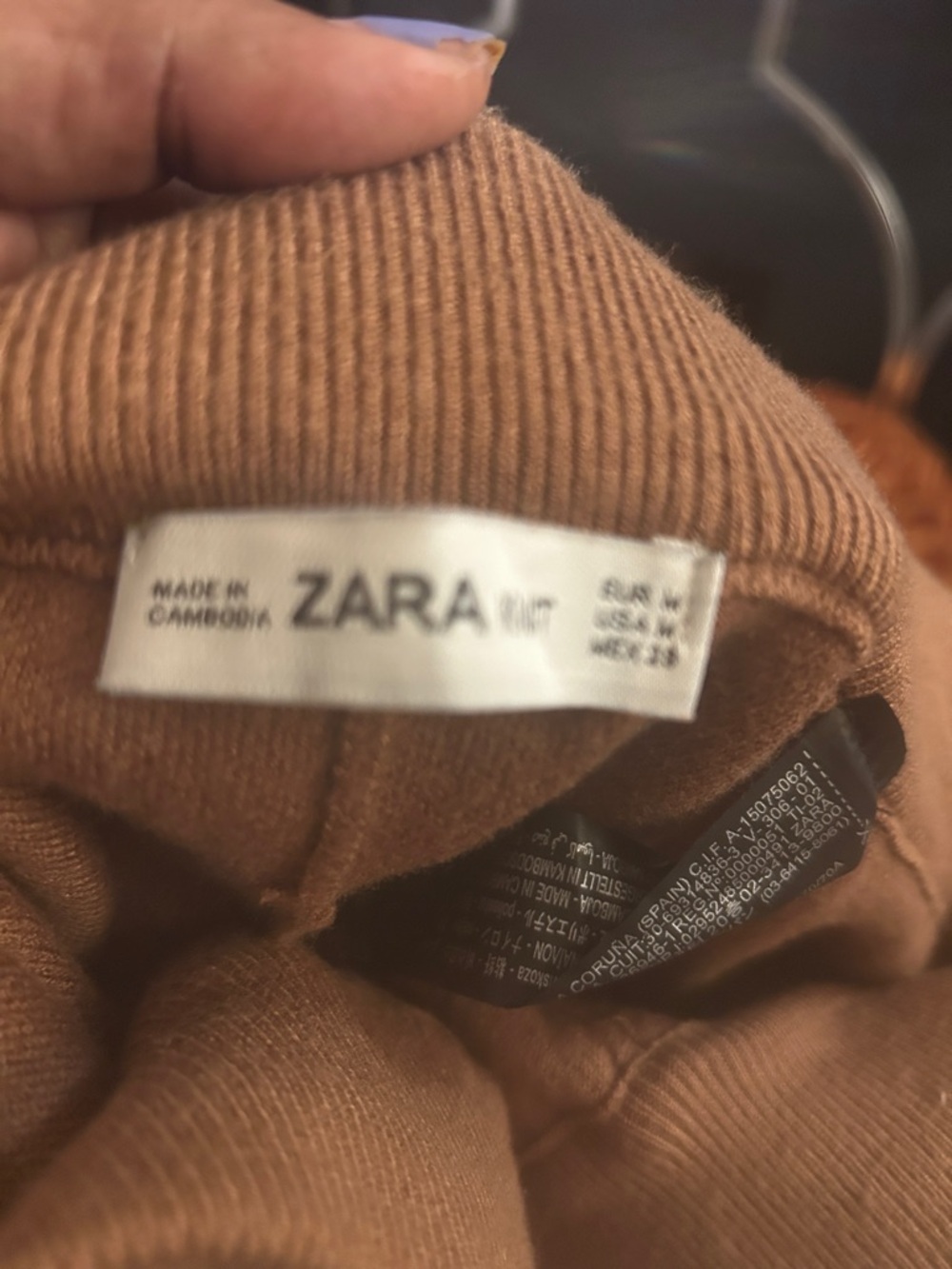 ZARA Cropped Knit Pants – Size M - Picture 3 of 3